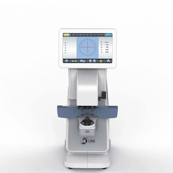 AL-800 Auto Lensmeter measuring progressive and blue light lenses