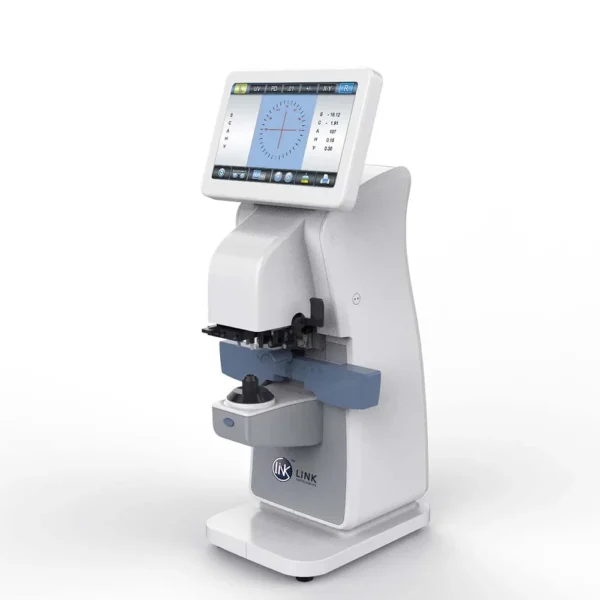 AL-800 Auto Lensmeter measuring progressive and blue light lenses