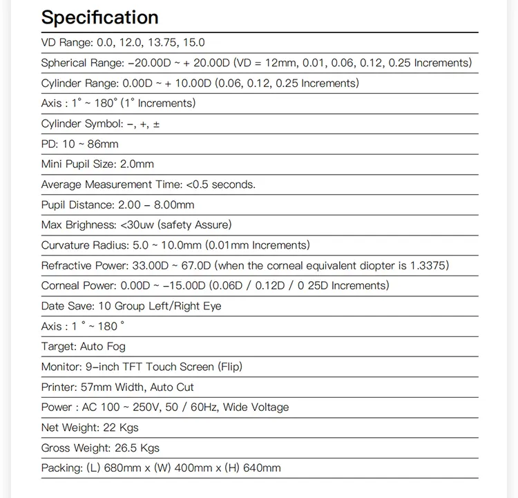 Optometry,Auto Refractometer/Keratometer,Auto Refractometer,ARK-8500