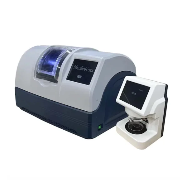 MOLO-1200 3D Auto Lens Edger processing optical lenses in lab setting