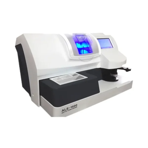 ALE-1600 Auto Lens Edger with HD touchscreen performing lens grinding