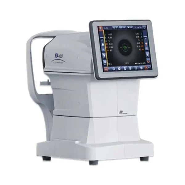 FA-100K Auto Refractometer/Keratometer performing eye diagnostics in a clinic