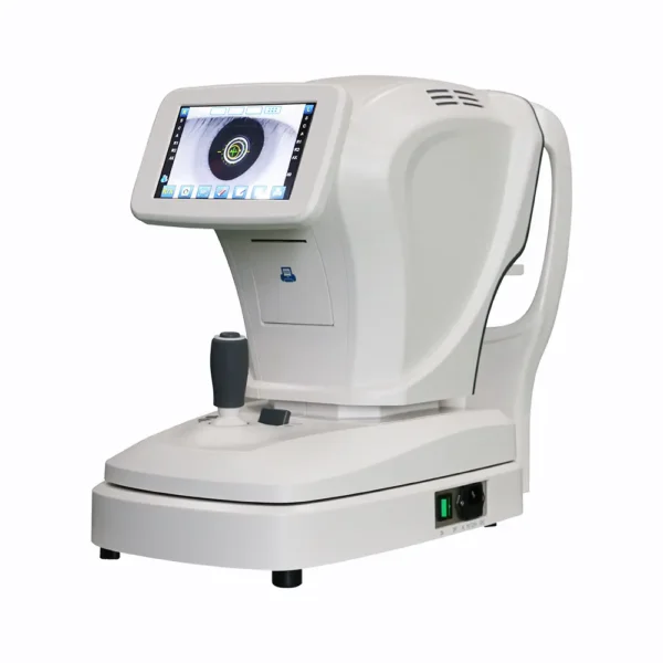 The ARK-4500 features Hartmann wavefront optics, a 10.4” adjustable LCD touchscreen, auto focus, electric chinrest, and fast thermal printing—perfect for clinical diagnostics.
