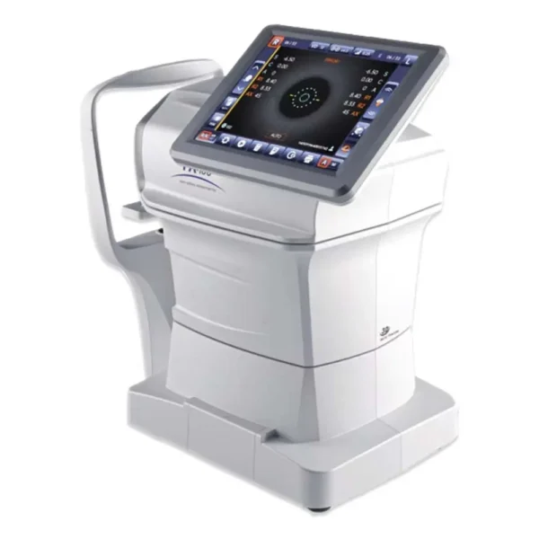 FA-100K Auto Refractometer/Keratometer performing eye diagnostics in a clinic